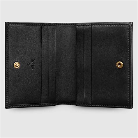 gucci gg marmont 2.0 leather coin case|GG Marmont card case in Gold Black Leather .